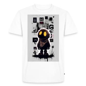 Robot by ART8NS - Art ON Streetwear - Men's Premium Organic T-Shirt - white - Front - Nico (187cm)