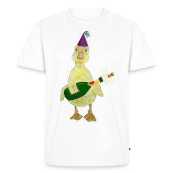 Fête Chick Chick Poulet Caneton Fête d’anniversaire - T-shirt Premium bio Homme - blanc - Devant - Nico (187cm)