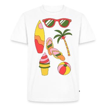 Summer Retro Summer Holiday like ice in the sunshine - Men's Premium Organic T-Shirt - white - Front - Nico (187cm)