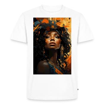 Africa -Afrofuturistic Colorful Urban Art - Men's Premium Organic T-Shirt - white - Front - Nico (187cm)