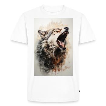 Bozkurt - gray wolf - Men's Premium Organic T-Shirt - white - Front - Nico (187cm)