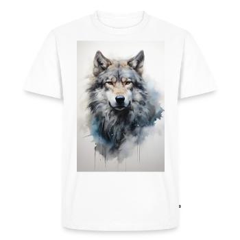 Bozkurt - gray wolf - Men's Premium Organic T-Shirt - white - Front - Nico (187cm)