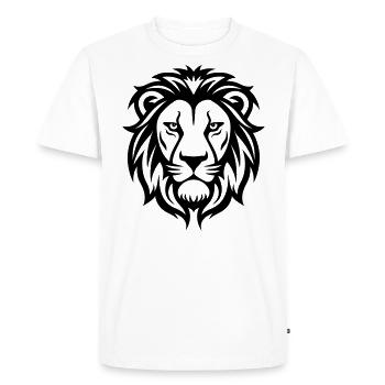 Tête de lion - T-shirt Premium bio Homme - blanc - Devant - Nico (187cm)