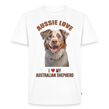 AUSSIE LOVE - Great Aussie T-Shirt!!! - Men's Premium Organic T-Shirt - white - Front - Nico (187cm)
