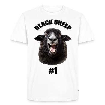Mouton noir - Grand mouton noir T-Shirt !! - T-shirt Premium bio Homme - blanc - Devant - Nico (187cm)