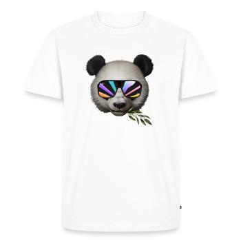 Panda cool avec des lunettes de soleil - T-shirt Premium bio Homme - blanc - Devant - Nico (187cm)
