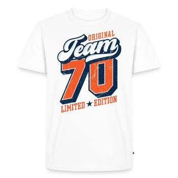 Original Team 70 - Limited Edition - Men's Premium Organic T-Shirt - white - Front - Nico (187cm)