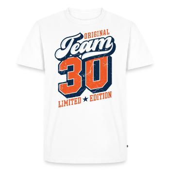 Original Team 30 - Limited Edition - Men's Premium Organic T-Shirt - white - Front - Nico (187cm)