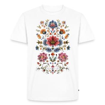 Motif floral original - T-shirt Premium bio Homme - blanc - Devant - Nico (187cm)