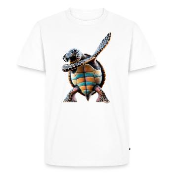 Drôle Dabbing Tortue de mer Amoureux des animaux - T-shirt Premium bio Homme - blanc - Devant - Nico (187cm)