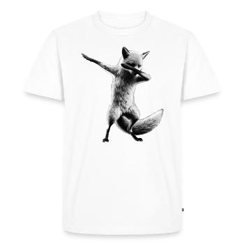 Funny Dabbing Fox Dance Animal Lover Dab - Men's Premium Organic T-Shirt - white - Front - Nico (187cm)