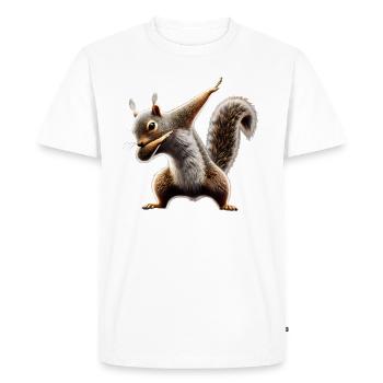 Funny Dabbing Squirrel Animal Lover Animals - Men's Premium Organic T-Shirt - white - Front - Nico (187cm)