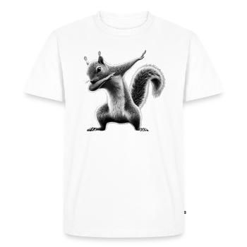 Funny Dabbing Squirrel Animal Lover Animals - Men's Premium Organic T-Shirt - white - Front - Nico (187cm)