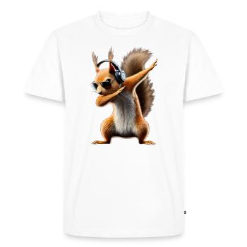 Funny Dabbing Squirrel Animal Lover Animals - Men's Premium Organic T-Shirt - white - Front - Nico (187cm)