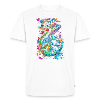 Chameleon Animal Animal Lover Headphones Reptiles - Men's Premium Organic T-Shirt - white - Front - Nico (187cm)