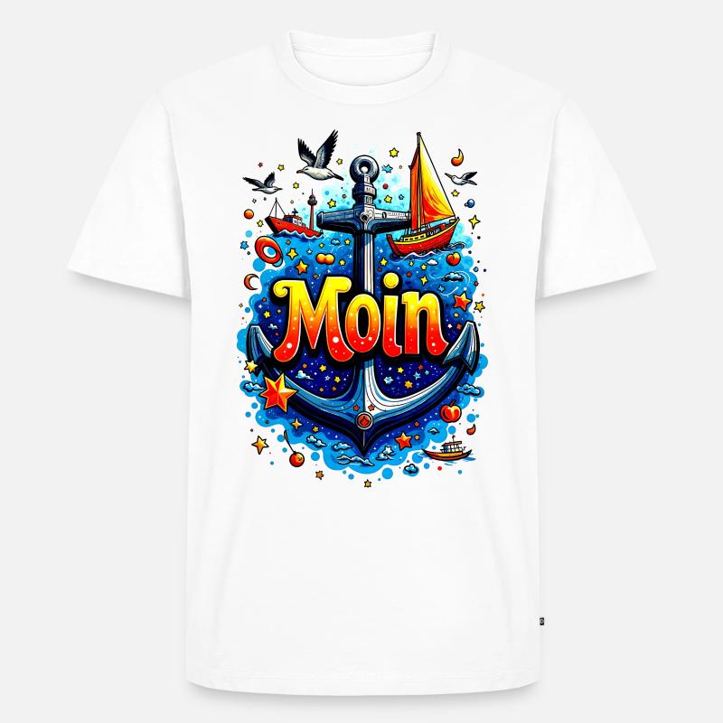 Moin Maritim - Männer Premium Bio T-Shirt - Weiß