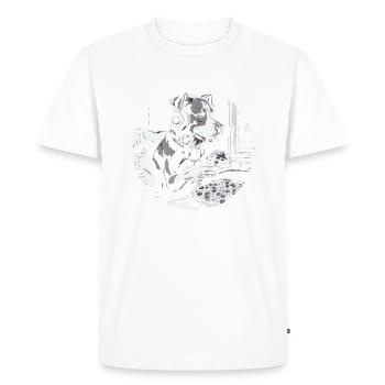 Funny Dog Gaming Pizza Gamer Gamer Gaming - Men's Premium Organic T-Shirt - white - Front - Nico (187cm)