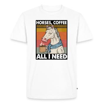 Drôle Cheval Art Cheval Propriétaire Chevaux Café - T-shirt Premium bio Homme - blanc - Devant - Nico (187cm)