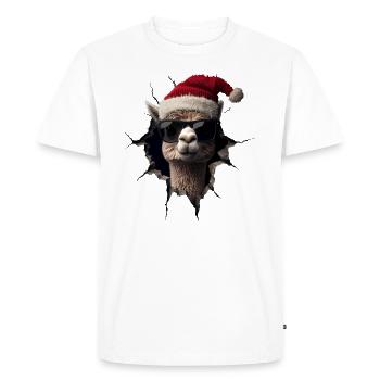 Alpaga éleveur Lama Noël Alpaga - T-shirt Premium bio Homme - blanc - Devant - Nico (187cm)