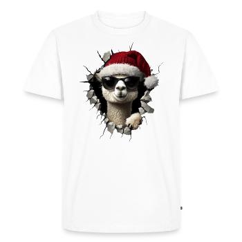 Alpaga éleveur Lama Noël Alpaga - T-shirt Premium bio Homme - blanc - Devant - Nico (187cm)