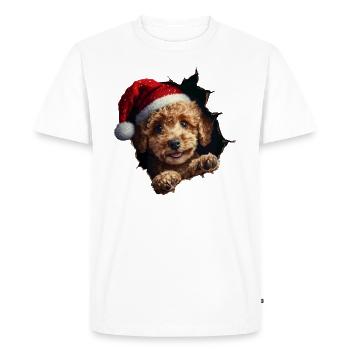 Chien propriétaire chiens Noël Noël chien - T-shirt Premium bio Homme - blanc - Devant - Nico (187cm)