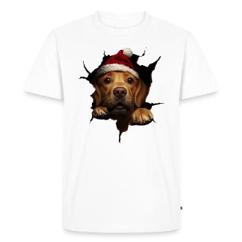 Chien propriétaire chiens Noël Noël chien - T-shirt Premium bio Homme - blanc - Devant - Nico (187cm)