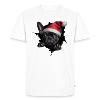 Chien propriétaire chiens Noël Noël chien - T-shirt Premium bio Homme - blanc - Devant - Nico (187cm)
