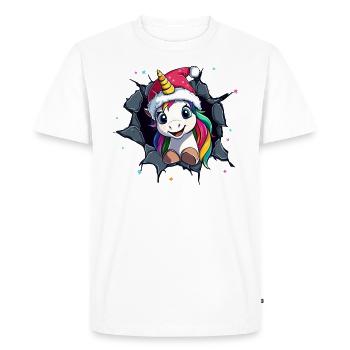 Licorne drôle Licornes de Noël Licorne - T-shirt Premium bio Homme - blanc - Devant - Nico (187cm)