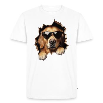 Drôle de chiens Propriétaire de chien Chien mignon Retriever - T-shirt Premium bio Homme - blanc - Devant - Nico (187cm)