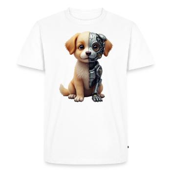 Funny Robot Dog Cyborg Animal AI Dog Robot - Men's Premium Organic T-Shirt - white - Front - Nico (187cm)