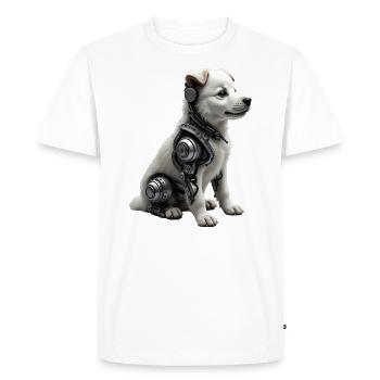 Funny Robot Dog Cyborg Animal AI Dog Robot - Men's Premium Organic T-Shirt - white - Front - Nico (187cm)