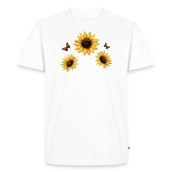 Fleurs d’été Fleur Inspiration Dicton de motivation - T-shirt Premium bio Homme - blanc - Devant - Nico (187cm)