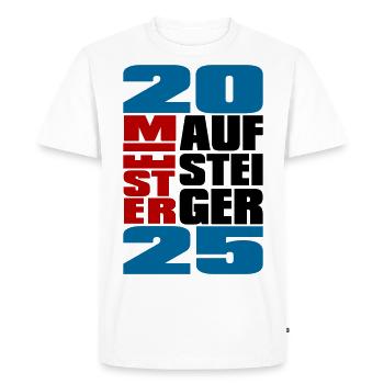 Meister und Aufsteiger 2025 - Männer Premium Bio T-Shirt - Weiß - Vorne - Nico (187cm)