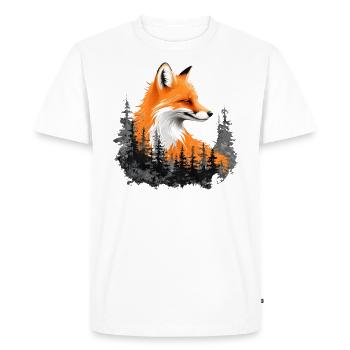 Renard amoureux des bois fleurs Art Renards Renard mignon - T-shirt Premium bio Homme - blanc - Devant - Nico (187cm)
