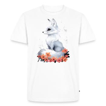 Fox Lover Woodland Flowers Art Foxes Cute Fox - Men's Premium Organic T-Shirt - white - Front - Nico (187cm)