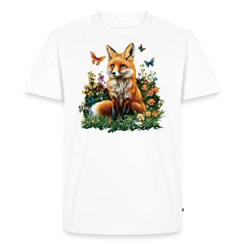 Fox Lover Woodland Flowers Art Foxes Cute Fox - Men's Premium Organic T-Shirt - white - Front - Nico (187cm)