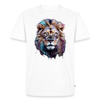 Lion Lover Faune Safari Art Lion Coloré - T-shirt Premium bio Homme - blanc - Devant - Nico (187cm)
