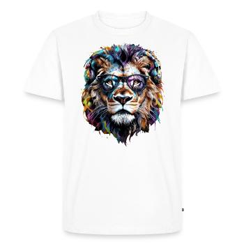 Lion Lover Faune Safari Art Lion Coloré - T-shirt Premium bio Homme - blanc - Devant - Nico (187cm)