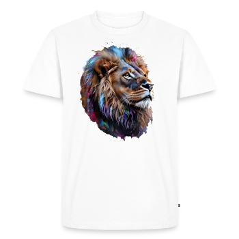 Lion Lover Faune Safari Art Lion Coloré - T-shirt Premium bio Homme - blanc - Devant - Nico (187cm)