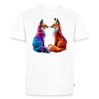 Funny Fox Fox Art Animal Nature Wildlife Animals - Men's Premium Organic T-Shirt - white - Front - Nico (187cm)