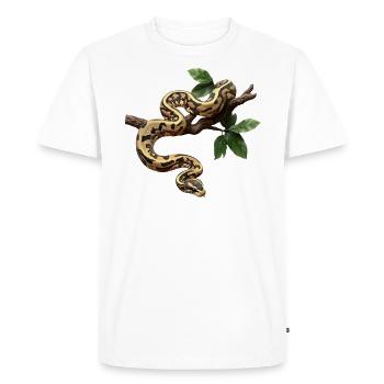 Roi Python Serpents Amoureux Terrarium Python - T-shirt Premium bio Homme - blanc - Devant - Nico (187cm)