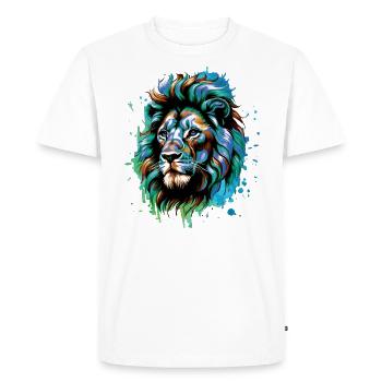 Lion Lover Faune Safari Art Lion Coloré - T-shirt Premium bio Homme - blanc - Devant - Nico (187cm)
