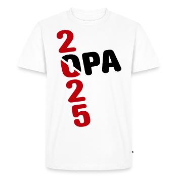 Opa 2025 - Männer Premium Bio T-Shirt - Weiß - Vorne - Nico (187cm)