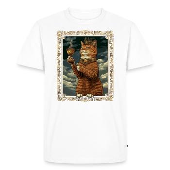Medieval Cat in Picture Frame Art Crown - Men's Premium Organic T-Shirt - white - Front - Nico (187cm)