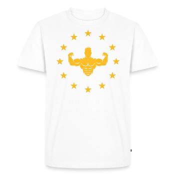 Don’t Mess With Europe! (Politics / 2C) - Men's Premium Organic T-Shirt - white - Front - Nico (187cm)