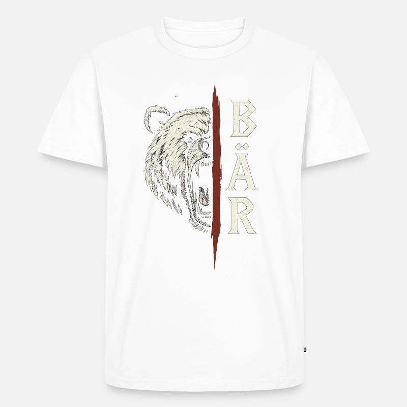 Wilder Bär - Männer Premium Bio T-Shirt - Weiß