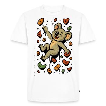 Bloc Koala Ours Escalade Cadeau Rétro - T-shirt Premium bio Homme - blanc - Devant - Nico (187cm)