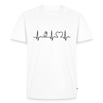 Cocker Spaniel - Heart Curve Dog - Dog Fan - Men's Premium Organic T-Shirt - white - Front - Nico (187cm)