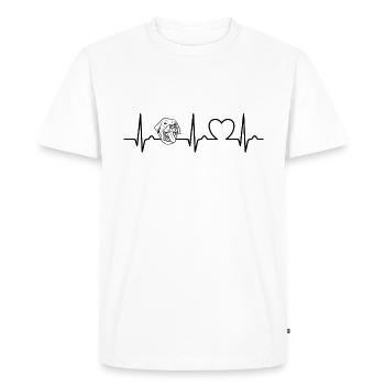 Rottweiler - Heart Curve Dog - Dog Fan - T-shirt Premium bio Homme - blanc - Devant - Nico (187cm)