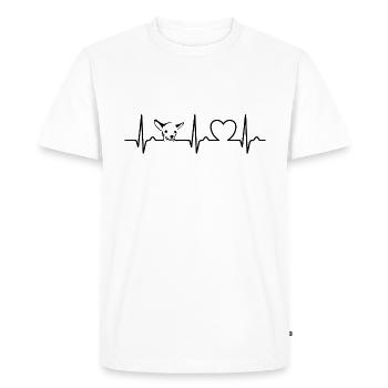 Chihuahua - Heart Curve Dog - Dog Fan - T-shirt Premium bio Homme - blanc - Devant - Nico (187cm)